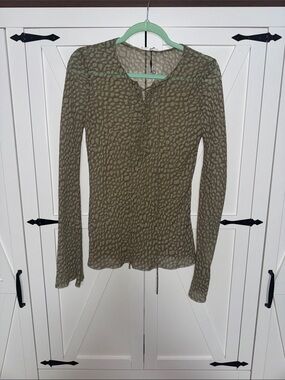 ZARA JACQUARD TIE-FRONT SHIRT